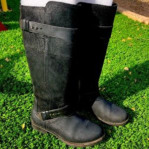 Ugg black motorcycle boots.